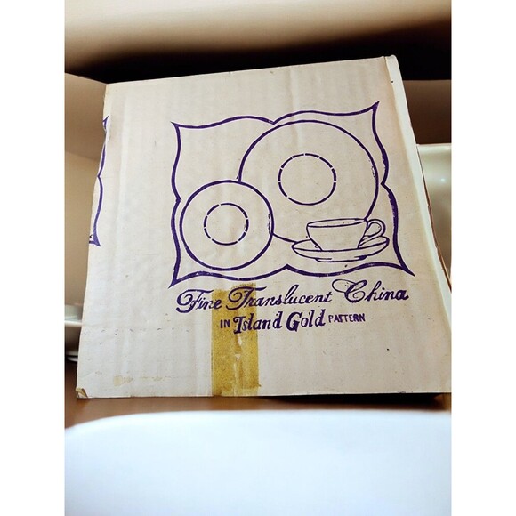 NOS Vintage 1950s Royalton China Japan "Island Gold" 3pc Berry Bowl Set Original - Picture 5 of 8